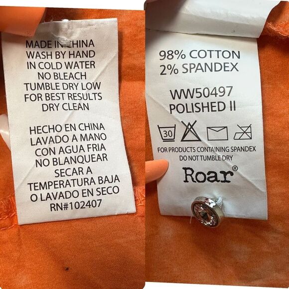 ROAR Signature Embroidered Rhinestone Pearl Snap Shirt Western Biker Sz Large - Picture 9 of 9